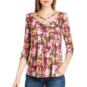 NWT Floral Print Babydoll Tunic